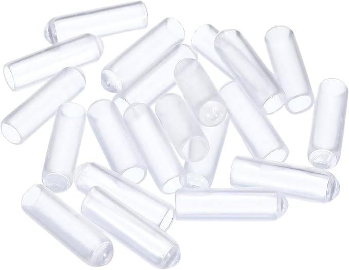 uxcell 20pcs Rubber End Caps 4mm ID Vinyl PVC Round Tube Bolt Cap Cover Screw Thread Protectors Clear