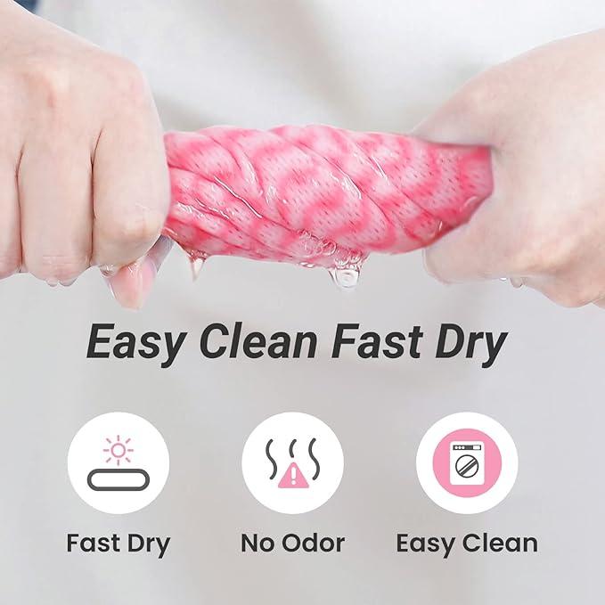 Reusable Cleaning Cloths Dish Paper Towels, Domestic Cleaning Towels, Multipurpose Quick-Dry Rag Dish Cloths Heavy Duty Handy Wipes for Kitchen 25 Count 14.2"X15.7", Pink