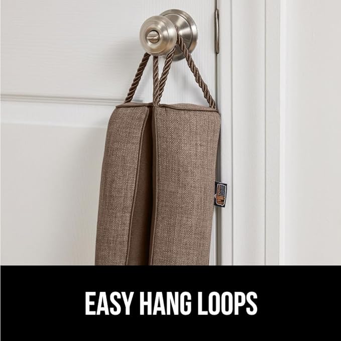 GORILLA GRIP Door Draft Stopper for Bottom of Doors, Weather Stripping Seal Blocks Hot Air, Noise, Bugs, Keeps Cold AC in, Sound Proofing Easy Install Gap Filler, Home Essentials, 34 Inch, Brown