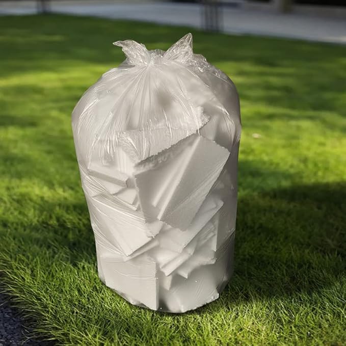 TYPLASTICS 45-48 Gallon Clear Trash Can Liners - 43" x 48" - High Density Garbage Bags - 200 Pack - Multipurpose for Office, Yard, Recycling, Industrial and Commercial