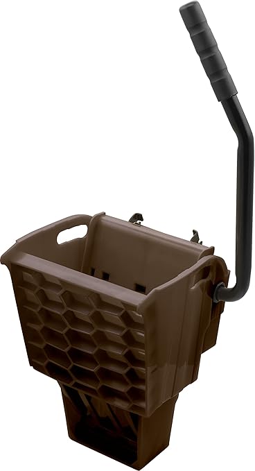 Carlisle FoodService Products Omnifit Mop Bucket with Side Press Wringer and Soiled Water Insert for Floor Cleaning, Kitchens, Restaurants, And Janitorial Use, Polypropylene (Pp), 35 Quarts, Brown