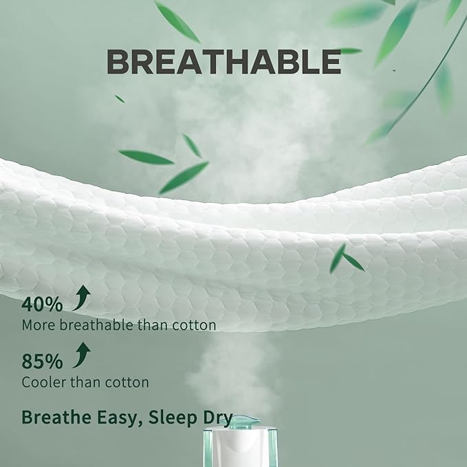 Ohgeni 100% Waterproof Mattress Protector, Queen Size-2 Pack, Fitted Sheet with Stretchable Pockets, Deep Sleep Noiseless Soft. Breathable Cooling Hypoallergenic Material, Mattresses Cover for Bed