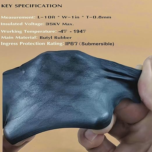 4 Rolls Butyl Rubber Self-Fusing Tape | IP67 Waterproof & 35KV Insulated | Extreme Cold/Hot Resistance (-4°F to 194°F) | for Electrical Joints, Pipe Leaks, Handlebar Grip Wrap (1" x10FT)