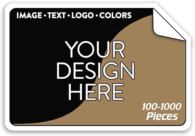 100 Custom Vinyl Stickers - Upload Your own Image, Text, Design, Logo - Personalized Logo Labels for Handmade, Packaging, Bottle, Jars, Candle, Brand Stickers (Brown, 3x2)