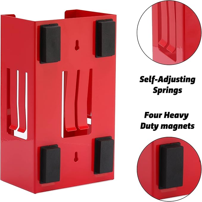 AIRTOON 2PCS Magnetic Glove Dispenser, Disposable Gloves Box Holder, Glove Holder for Wall Mount, Magnetic Glove Box Holder, Red and Black
