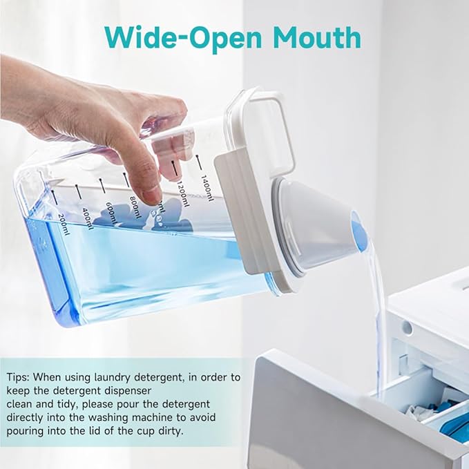Tokokimo 2 Packs Laundry Powder Container, Laundry Detergent Dispenser with Lids, Laundry Scent Booster Beads Dispenser for Washing Powder, Soda Powder, Grain