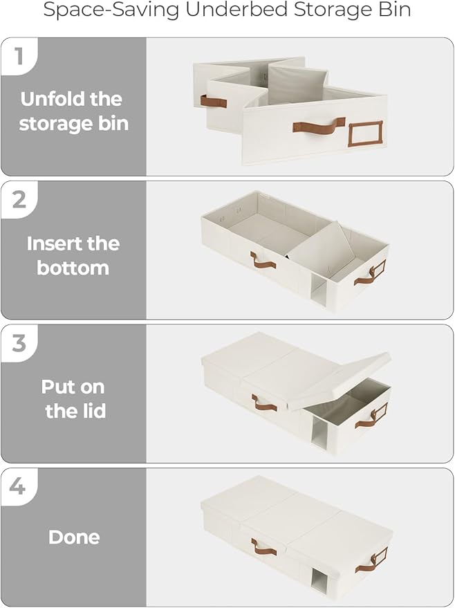StorageWorks 2-Pack Large Under Bed Storage Bins with Lids, Underbed Storage Containers with Handles and Label Holder, Closet Organizer for Clothes, Blankets, Sweater