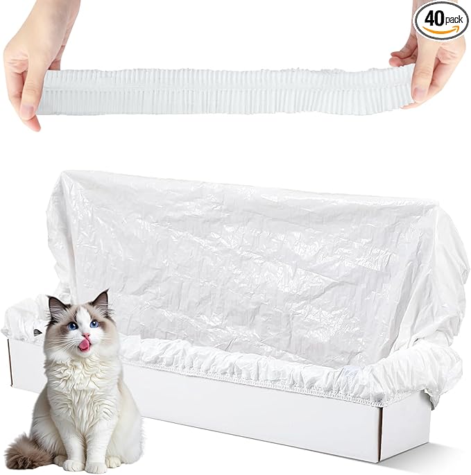Trash Bags for Popur X5 Litter Box – Thickened, Leakproof Design, 7-Day Odor Control Perfect Fit for Popur X5 Self-Cleaning Cat Litter Boxes -40PCS