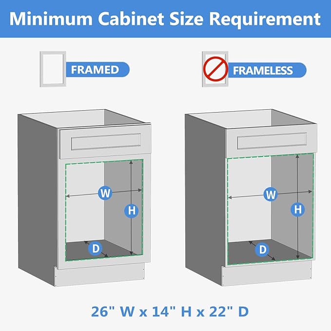 ROOMTEC 2 Tier Individual Pull Out Cabinet Organizer 25½"W x 21½"D, Slide Out Wood Shelves Organizers, Pull Out Drawers Organization and Storage for Kitchen Cabinet