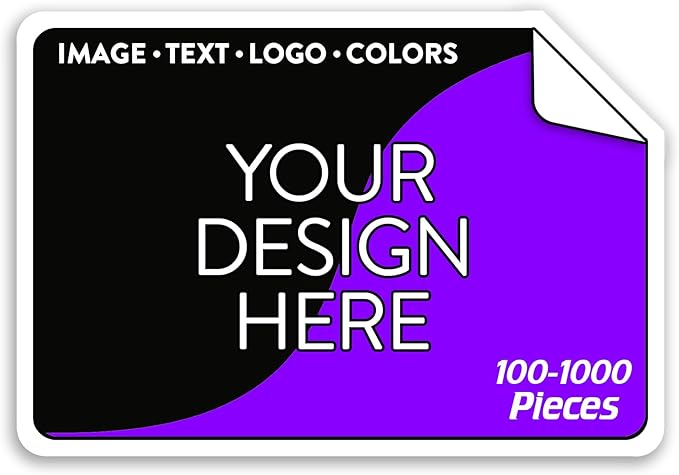 5-1000 Custom Vinyl Stickers - Upload Your own Image, Text, Design, Logo - Personalized Logo Labels for Handmade, Packaging, Bottle, Jars, Candle, Brand Stickers (Black, 4x2)