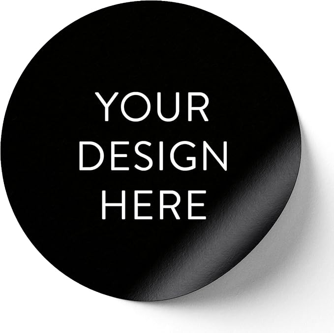 5-1000 Custom Vinyl Stickers - Upload Your own Image, Text, Design, Logo - Personalized Logo Labels for Handmade, Packaging, Bottle, Jars, Candle, Brand Stickers (Black, 6x6)