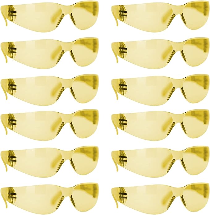 BISON LIFE Safety Glasses - Scratch Resistant Wrap Around Eyewear, Polycarbonate ANSI Z87.1 Impact Resistant Lens