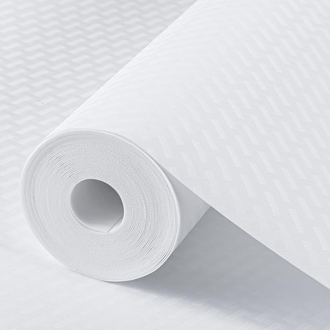 Shelf Liners for Kitchen Cabinets Refrigerator Liners Waterproof Kitchen Cupboard Liner Durable Plastic Drawer Mats EVA Non Adhesive Fridge Liner for Shelves - White 17.5 x 78.7 Inches