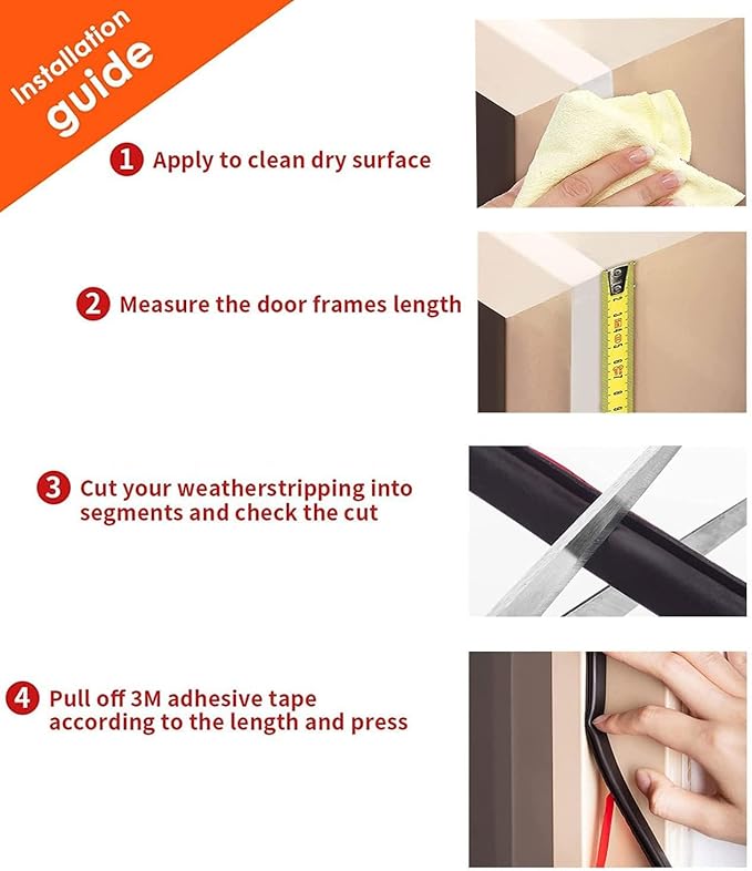 Brown Rubber Weather Stripping Door Seal Strip, D Shape Door Rubber Weather Seal Strip, SelfAdhesive Door Weatherstripping Soundproofing Door Sealing Strip for Windows (50 feet, Brown)