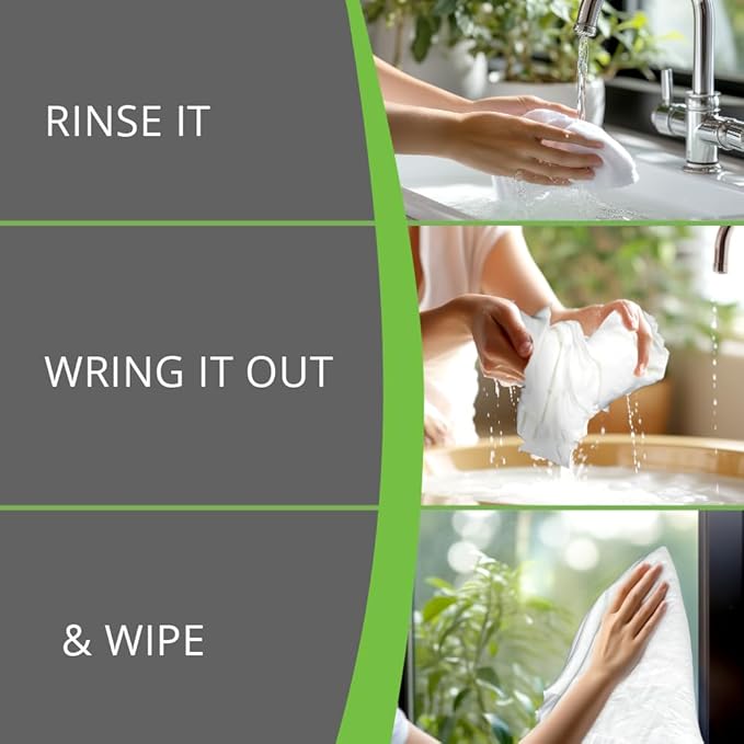 Microfiber Magic Streak Free Cleaning Cloth 6 Pack Clean Any Surface With Just Water Eco Friendly Environmentally Safe Perfect for Window, Mirror, Kitchen, Counters, Appliances, Car, Cycle, TV Screen