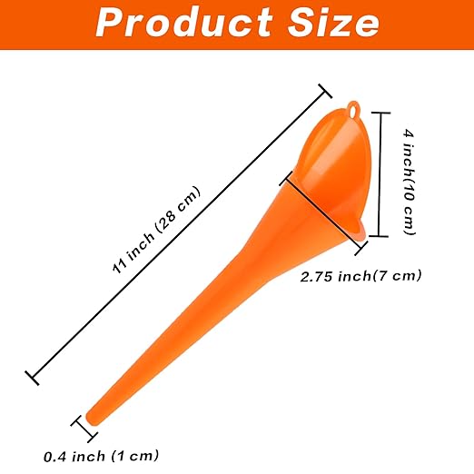 4 Pcs Plastic Long Neck Oil Funnel for Change, Multi-Function Long for Transmission Fluid Automotive Funnels, Car Water Diesel Fuel Kerosene Liquids Engine Oil Funnel Set