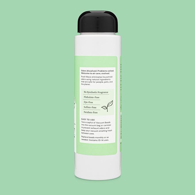 Fresh Wave Vacuum Odor Eliminating & Deodorizer Beads, 5.25 oz. - Safer Odor Relief, Natural Plant-Based Odor Eliminator, Odor Absorbers for Home, Keeps Vacuum Fresh Between Uses