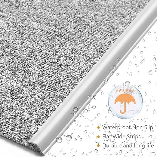 Self Adhesive Carpet Transition Strip with Edge Trim, Designed for Seamless Transitions from Carpet to Tile or Vinyl Floors, Perfect for Doorways.(Brown,60ft)