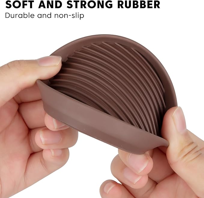 Rubber Non-Slip Furniture Pads Furniture Casters Cup Floor Protector for Bed Sofa Table and Chair Stopper (Pack of 8, 2 * 2 inches,Round, Brown)