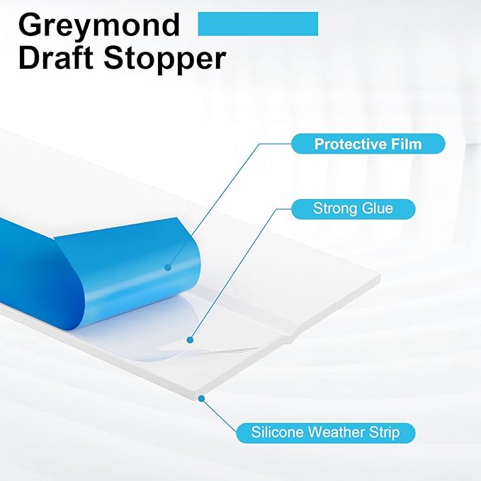 Weather Stripping Door Seal, Silicone Strip for Frame and Gaps Draft Stopper,Glass Shower Door Sweep, White, 36 Feet x 1 Inch