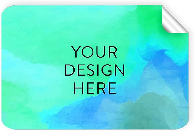 100 Custom Vinyl Stickers - Upload Your own Image, Text, Design, Logo - Personalized Logo Labels for Handmade, Packaging, Bottle, Jars, Candle, Brand Stickers (Blue Green, 3x2)