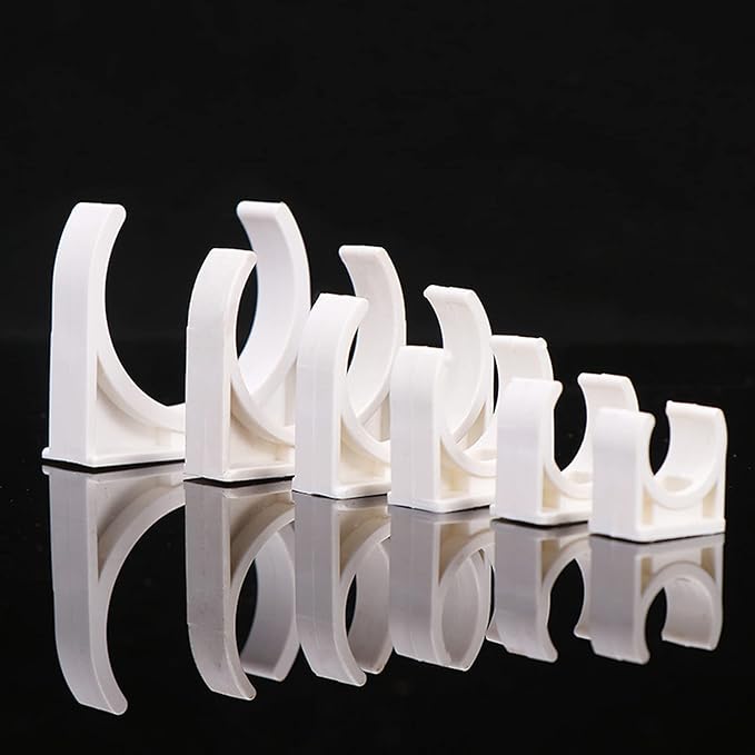 BVO 100 Pcs U-Shaped PVC Water 25mm Pipe Clamps, White, Suitable for 25mm/1inch Pipes, High Strength, Long Service Life