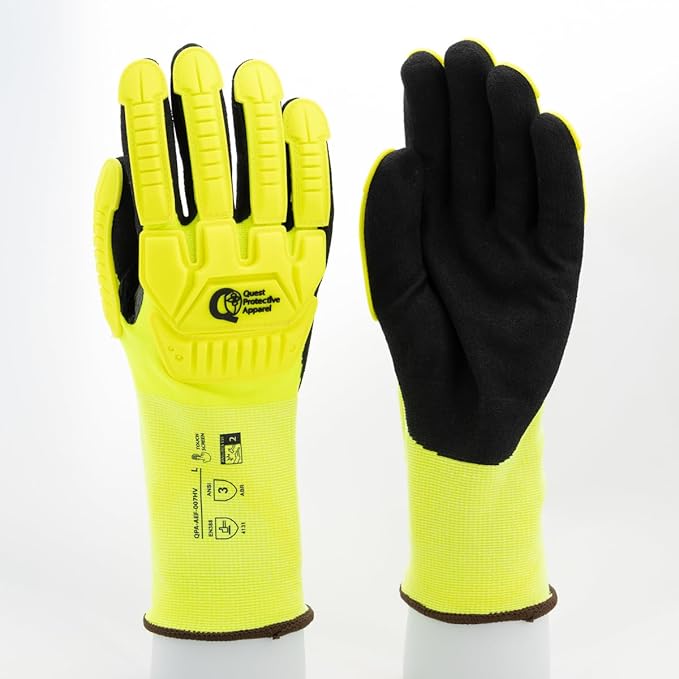 Quest Protective Apparel - High Visibility Cut Resistant Work Gloves - Puncture Resistant Safety Gloves for Men and Women X Large, 1 Pair
