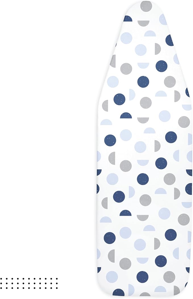 Encasa XO Ironing Board Cover and Pad 54"x15" - Thick 3mm Felt Padding, Drawstring Tightening & Lock, Easy Fit, Scorch & Stain Resistant, Fits Standard Large Ironing Board - Blue Moon