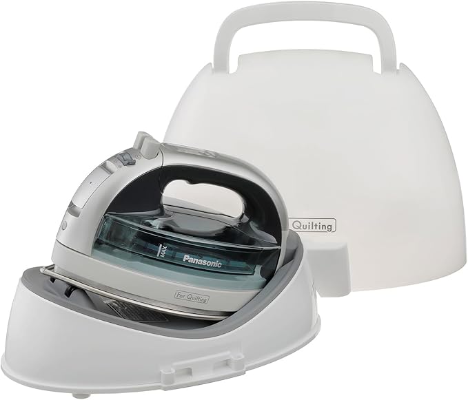 Panasonic NI-QL1100L Cordless Steam/Dry Iron, 1500W Wide Stainless Steel Plate, Silver/Light Blue