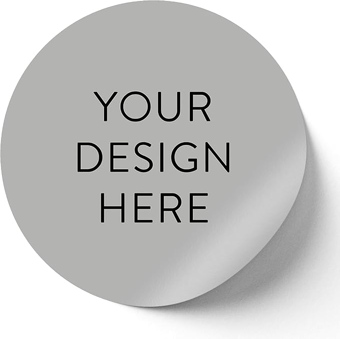 100 Custom Vinyl Stickers - Upload Your own Image, Text, Design, Logo - Personalized Logo Labels for Handmade, Packaging, Bottle, Jars, Candle, Brand Stickers (Gray, 5x5)
