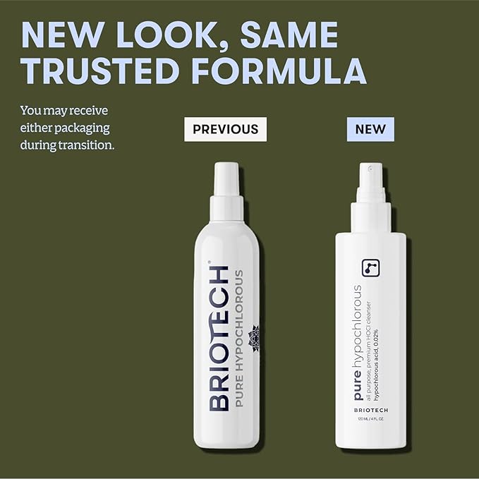 BRIOTECH Pure Hypochlorous Acid Cleanser, Original Premium HOCl Topical Solution, Multi-Purpose Cleaner, Family Approved & Pet Friendly, 1 Gallon Refill (4 Pack)