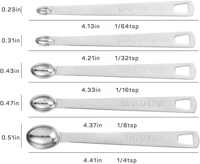 14PCS Measuring Spoons Set, 1 tbsp, 1/2 tbsp, and 1-1/16tsp Stainless Steel Measuring Spoons for Cooking Baking Spice Jars and Liquid Ingredients
