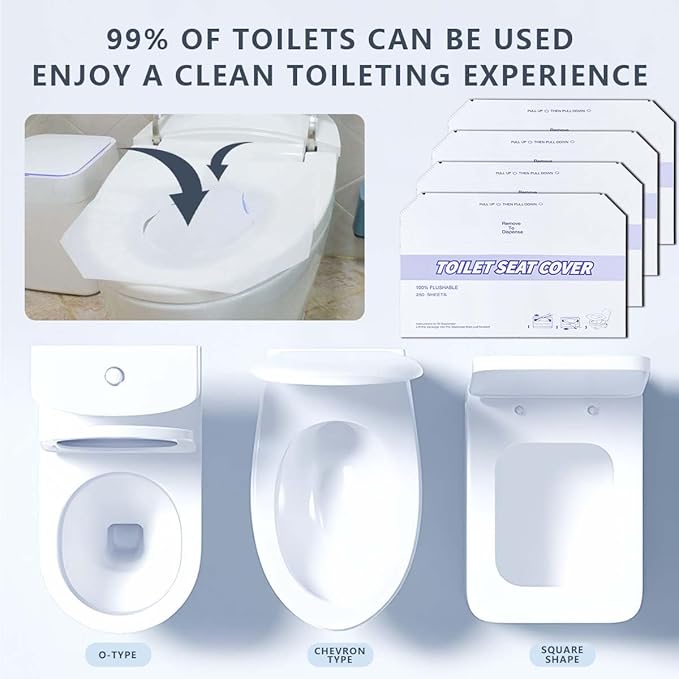 4 Pack (1000 Pieces) Disposable Toilet Seat Covers Flushable Paper Toilet Seat Cover for Bathroom, Hotels, Travel, Kids or Adults