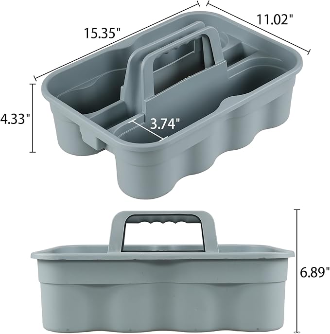 Zopnny Multiuse Caddy Organizer with Handle, Plastic Shower Caddy Basket, Divided Storage Tote Holder for Bathroom, Shower, Cleaning, Kitchen, Office, Dorm (6-Pack)