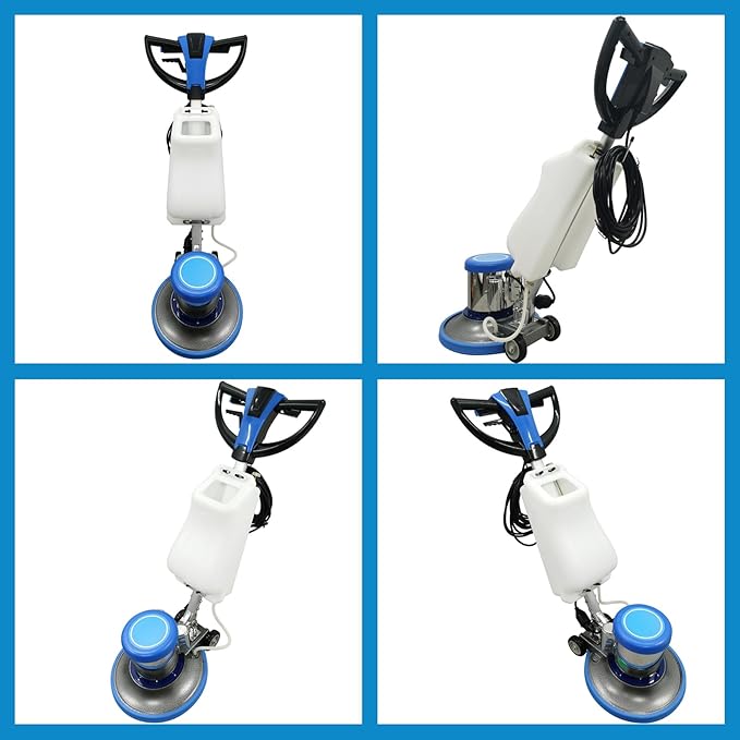 TECHTONGDA Floor Polisher Commercial Floor Buffer Scrubber Buffer Polisher Machine 17" Carpet Cleaning Machine Industrial Orbiter Floor Cleaning 175RPM with 3gal Tank and 3 Brush heads