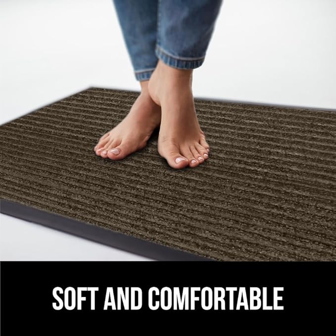 GORILLA GRIP Traffic Guard Door Mat, 2 Pack, Heavy Duty Waterproof Doormat, Commercial Office Space Welcome Mats, Stain and Fade Resistant, Low Profile, Strong Rubber Backing, 29x17, Brown
