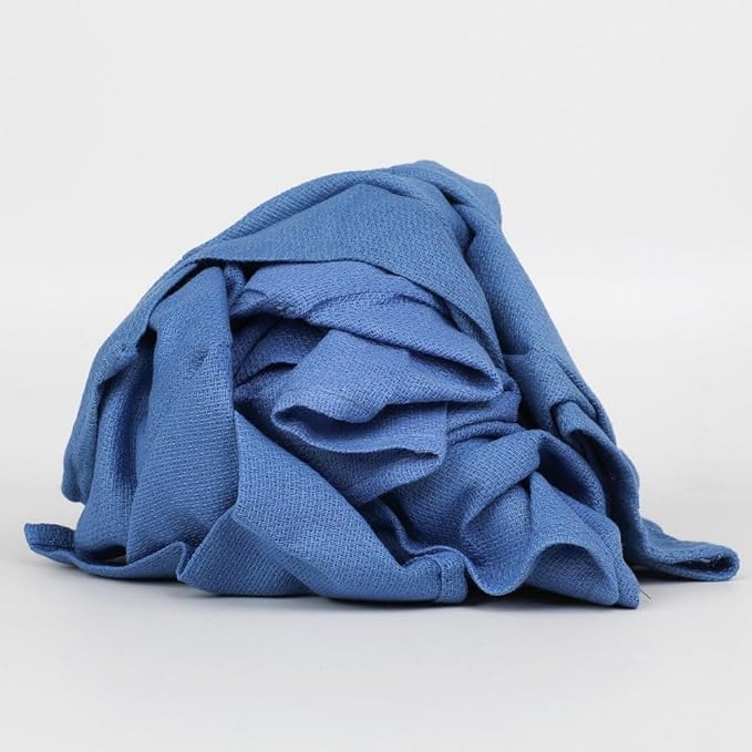 PRO SOURCE 5 Lb Box Virgin Surgical Lint-Free Blue Cotton Huck Towels: 16" x 25"
