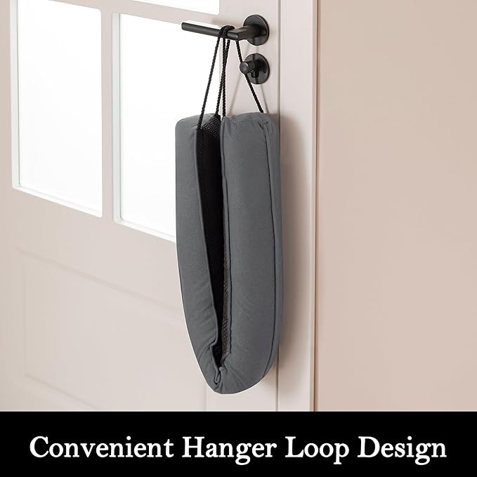 Sunolga 38" Door Draft Stopper Blocks Hot and Cold Air with Removable Washable Cover for Gaps Up to 3", All-Season Seal Strip for Noise, Wind, Door Sweep for Bottom of Door, Home Essentials, Gray
