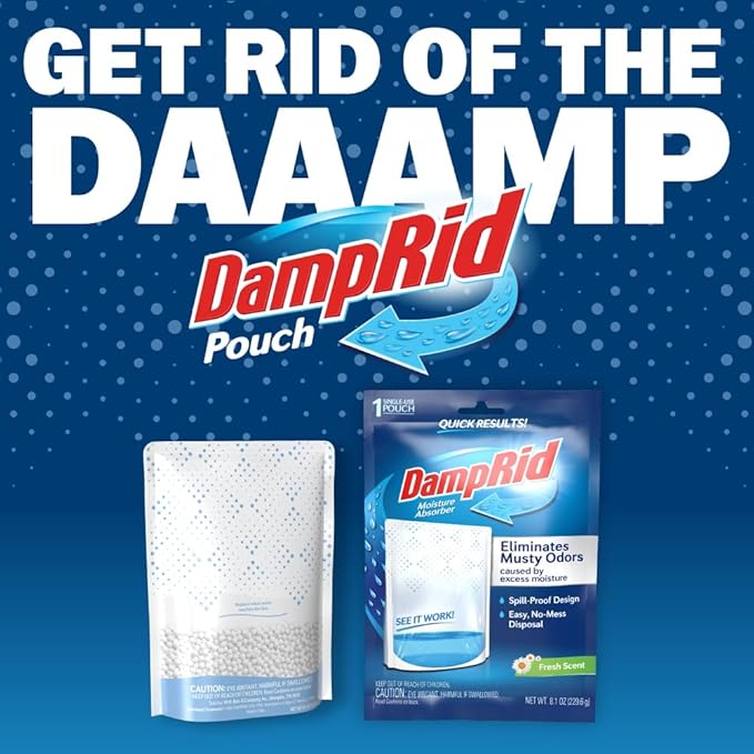 DampRid Fresh Scent Single-Use Pouch Moisture Absorber, 6-Pack