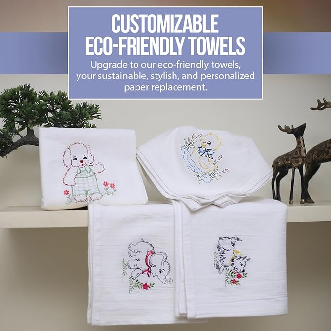 Flour Sack Towels| Tea Towel for Crafts| Kitchen Dish Cotton Blank Towel for Embroidery|Baking Bread Proofing Linen Cover| Thick Absorbent Quick Dry| 2 Pack 33"X38" White