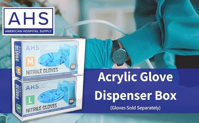 AMERICAN HOSPITAL SUPPLY Wall-Mount Glove Dispenser | Clear Acrylic Glove Box Holder with Individual Compartments | Single-Layer | 9.95 x 5.25 x 3.3 in | Gloves Sold Separately