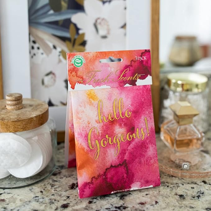 WillowBrook | Fresh Scents Scented Sachet Packet | Hello Gorgeous | Air Freshener Bags for Drawers, Closets, Cars | 6 Pack | Long Lasting Home Fragrance