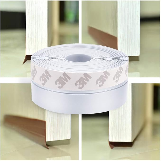 TAROSE Weather Stripping, Silicone Door Seal Strip Door, Window, Transparent 16 Feet Long (Width 25mm)