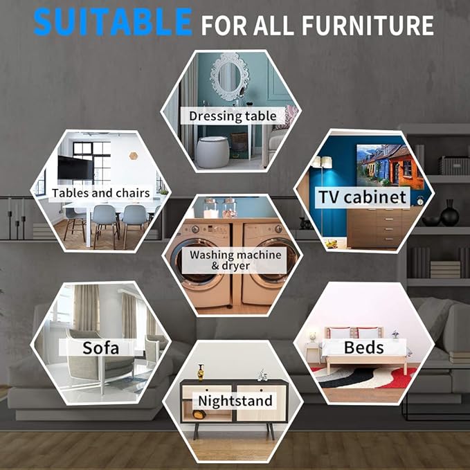 Furniture Sliders, Multi-Surface 2-in-1 Reusable Sliders for Carpet & Hardwood Floors, 8 Pack 3 1/2" Moving Pads and 8 Hardwood Socks, Protect Floors and Easy to Move Your Furniture