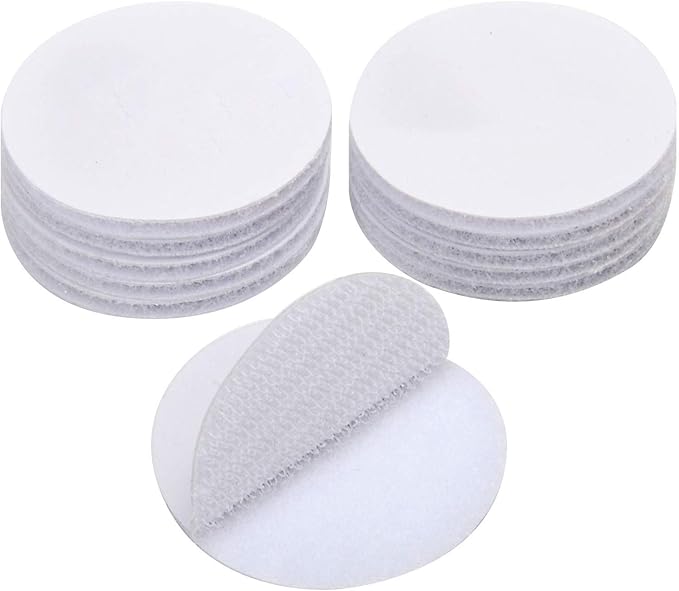 BRAVESHINE Round Sticky-Back Tapes with Adhesive - 36PCS Industrial-Strength Hook and Loop Fasteners - Double Sided Removable Interlocking Tapes for Children Crafts - Round 1.5inch