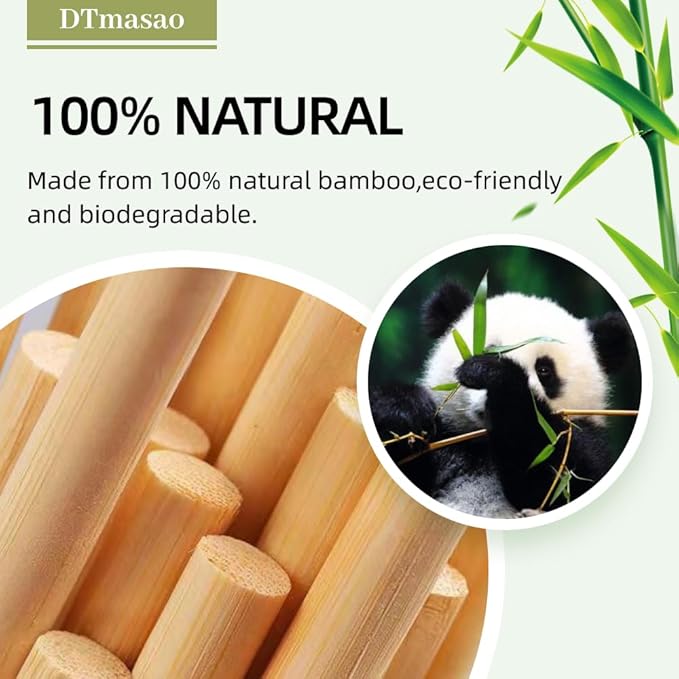 3/8 x 6 Inch 50 PCS Dowel Rods Wood Sticks Wooden Dowel Rods - Unfinished Bamboo Sticks - for Crafts and DIYers