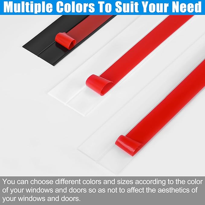 Draft Seal Tape for Doors and Windows 3 in x 20 Ft Silicone Weather Stripping Extra Thick 2mm Door Seal Strip with Strong Adhesive Draft Insulation Stopper Side Seal - Clear