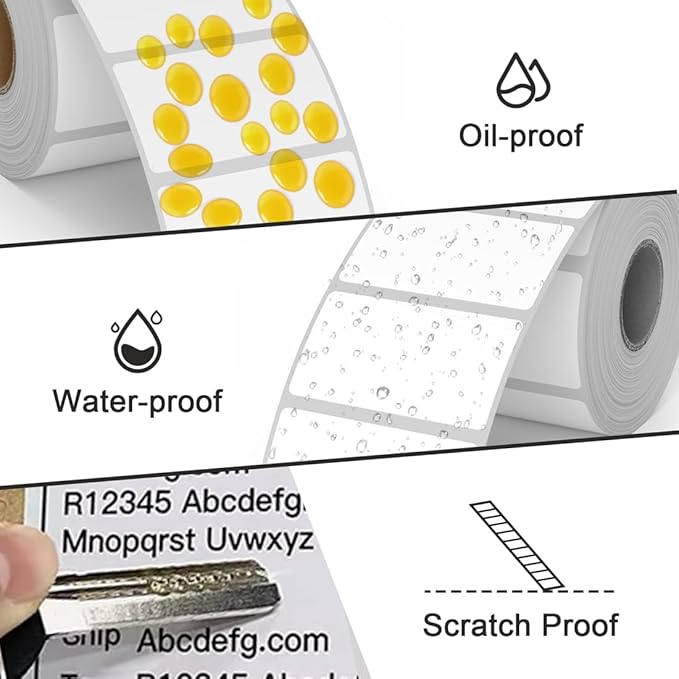 Thermal Labels 2-1/4 x 1-1/4, Adhesive Label Stickers 1000 Printer Papers for Barcode, FNSKU, Mailing, Shipping, Compatible with Zebra, Rollo and More Thermal Printer