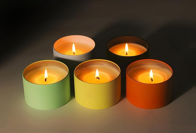 Aroparc Candle Tins 8oz with Lids, 24 Pack Seamless Candle Containers for Candle Making Supplies Empty Candle Jars - Lemon