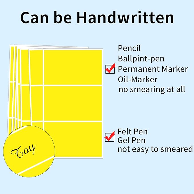 STARLIBOO Removable Colored Labels Stickers, 3X5 Inch Removable Large Label Stickers for Moving Boxes and Storage Bins- Waterproof- Tear Resistant (Yellow)